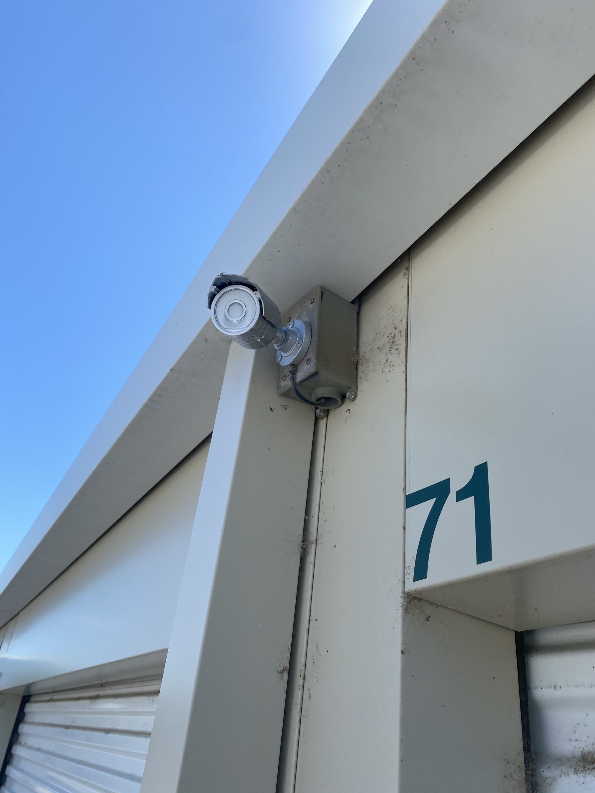 Bullet Security Camera on a storage building